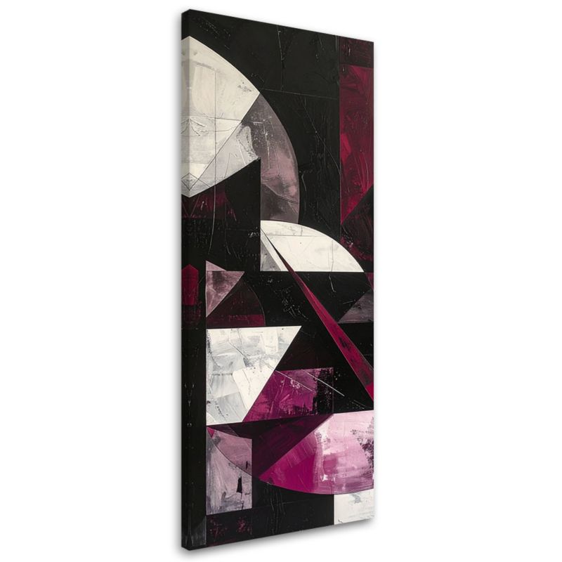 Obraz na płótnie Feeby Abstrakcyjne kształty burgundowy, pionowy, design do gabinetu, wzór 60267, 50x150 cm, 1 szt.