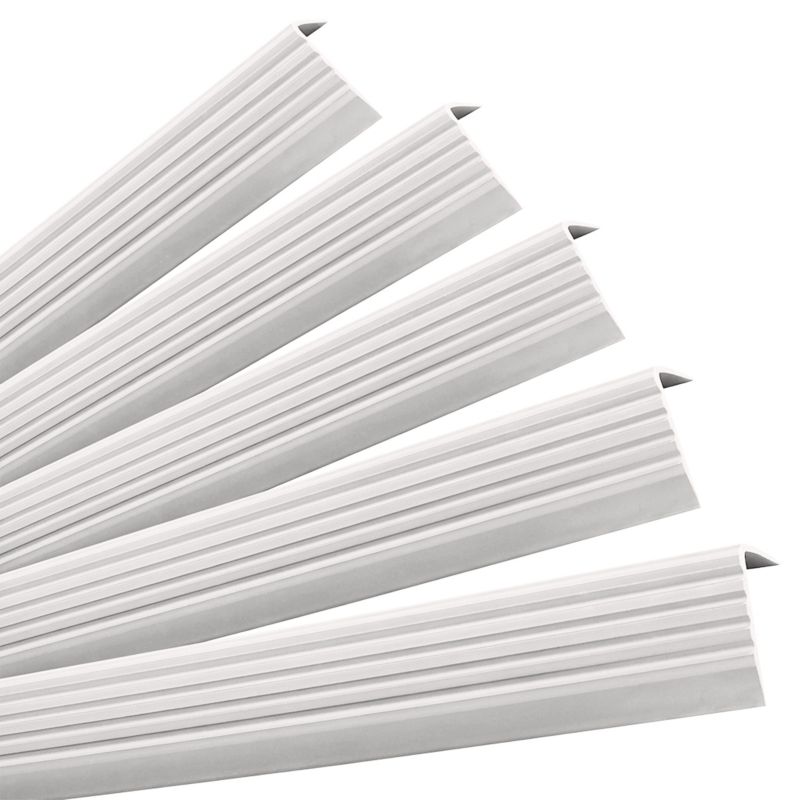Profil schodowy antypoślizgowy PVC 40x25 mm QUEST, samoprzylepny nosek schodowy - 100 cm, biały, 5 szt.