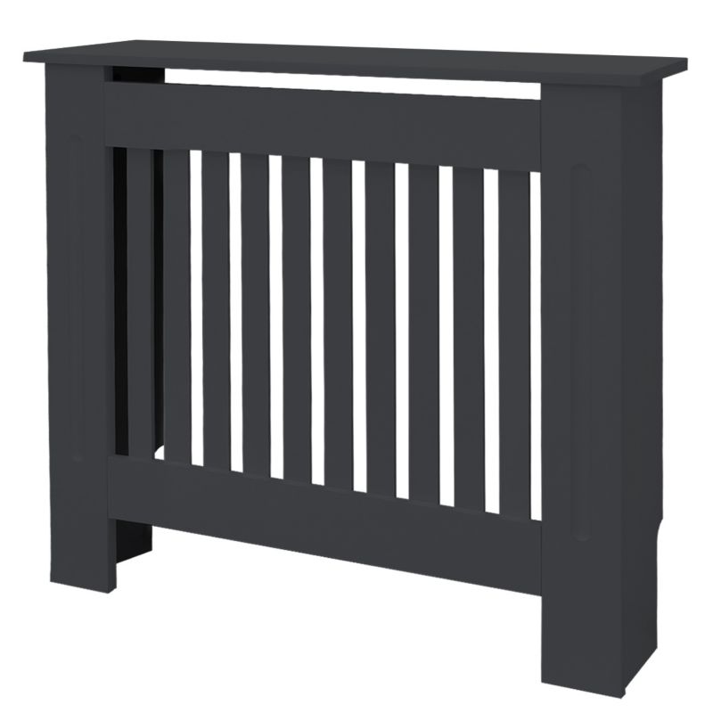 Osłona grzejnika ECD Germany grzejnika styl wiejsk antracyt MDF lakierowana maskownica dekoracyjna sypialni 78 x 19 x 82 cm 1 szt.