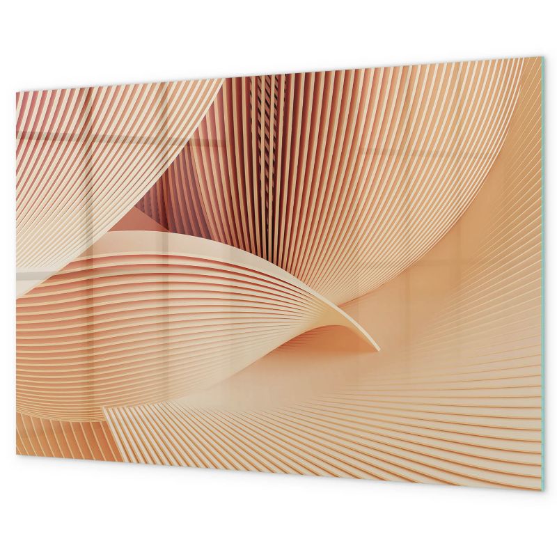 Szklana Tablica Do Pisania Magnetyczna Tulup 60x40 cm Fale abstrakcja wzór Z magnesami, gąbką i Czarny marker 1 kpl