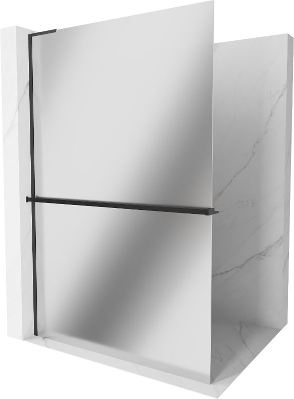 Ścianka prysznicowa Mexen Kioto+ lustro czarna 100x200 cm 800-100-123-70-50 1 szt.