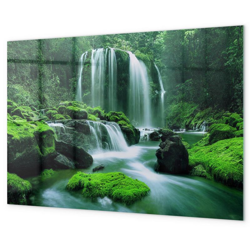 Szklana Tablica Magnetyczna Tulup 90x60 cm Wodospad wśród mchu Ozdobna, nowoczesna 1 kpl