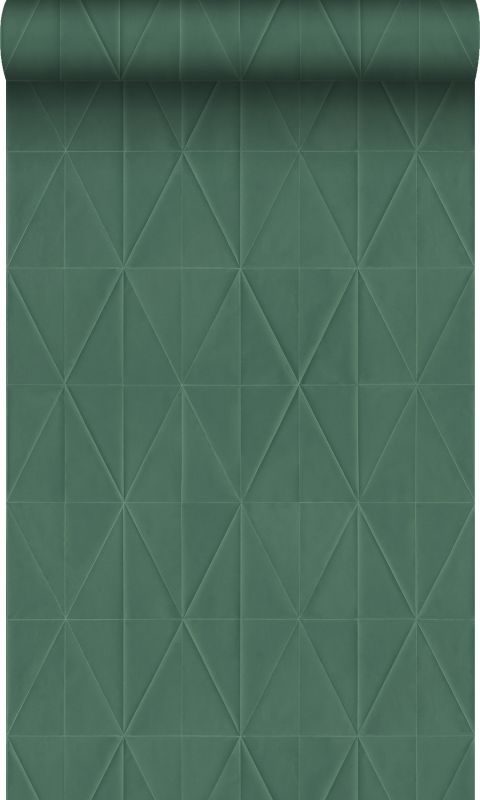 tapeta flizelinowa z ekoteksturą Origin Wallcoverings motyw origami ciemnej zieleni 53 cm x 10.05 m - 1 rol.