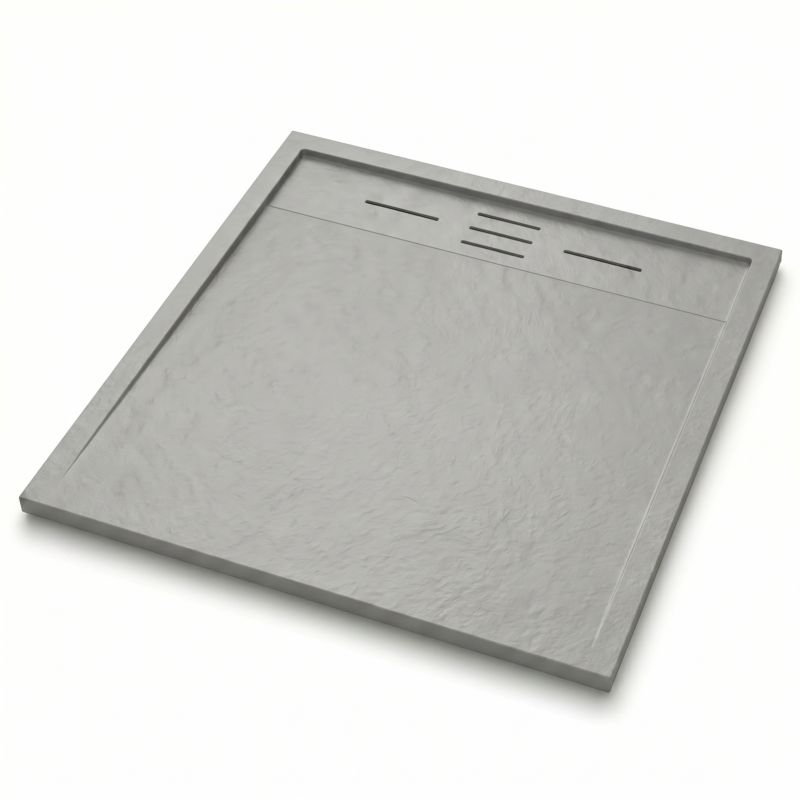 Brodzik TECHGLOBE 90x90 prysznicowy szary kwadratowy docinany niski SMC + syfon 1 szt.