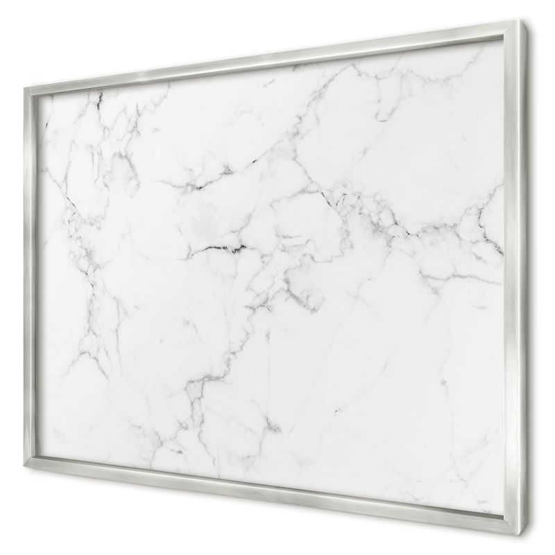 Ozdobna tablica magnetyczna Wallfluent 70x50 Marmur wzór w srebrnej ramie 1szt