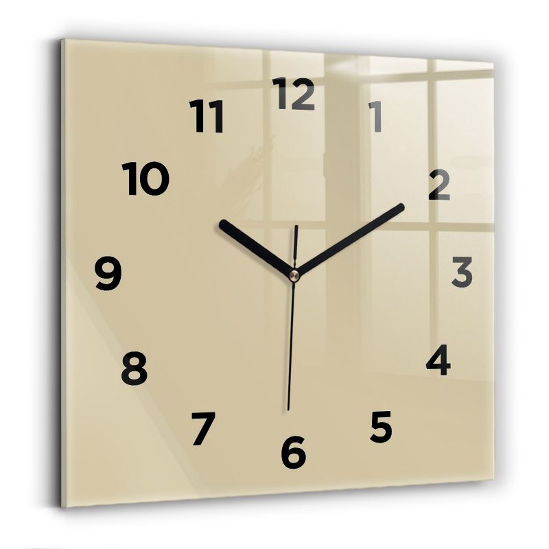 Zegar z czarnymi wskazówkami Wallfluent 30x30 cm Beżowy 1 szt.