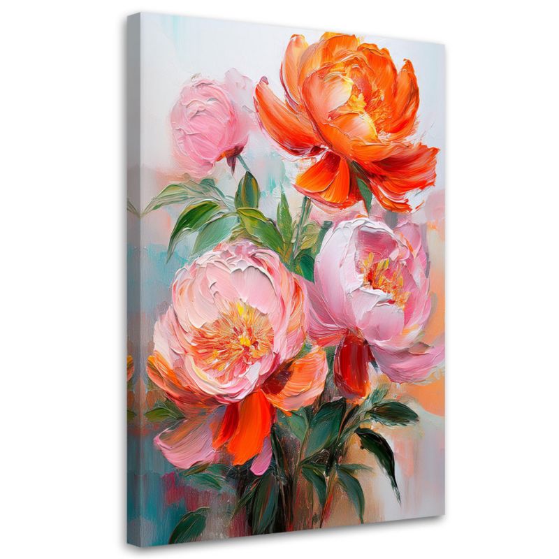Obraz na płótnie Feeby Piwonie Kwiaty Różowe Natura 40x60cm 1szt