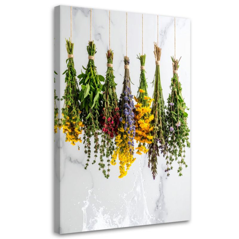 Obraz do kuchni jadalni Feeby Wiszące suche zioła rośliny 80x120cm 1szt