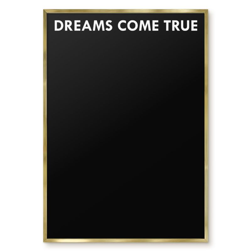 Tablica Magnetyczna W Ramie Tulup 70x100 cm Dreams come true 7 - Złota rama Do salonu, sypialni 1 szt.
