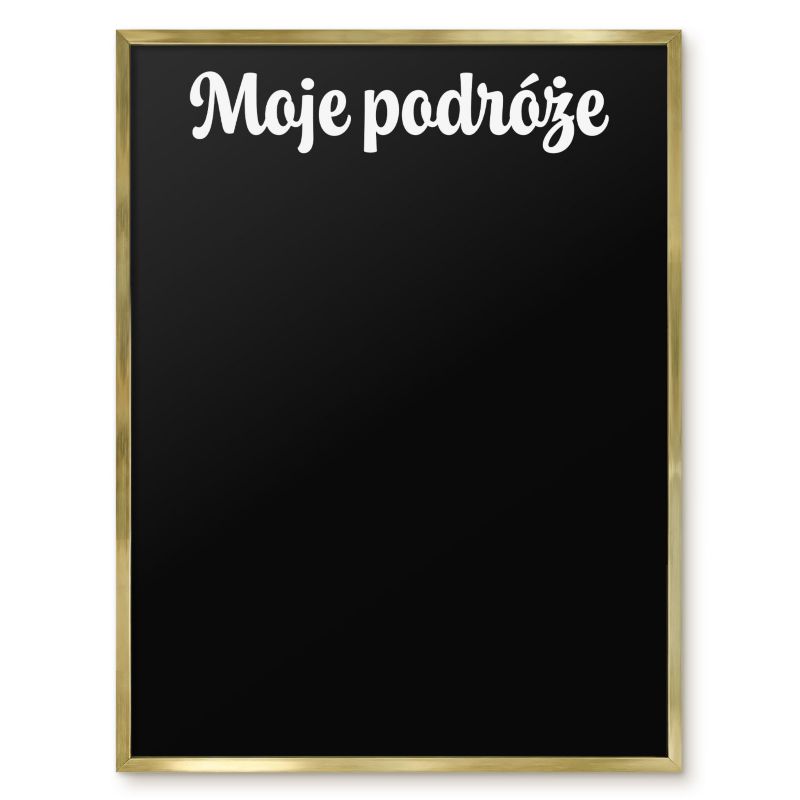 Tablica Magnetyczna Na Magnesy Tulup 60x80 cm Moje podróże 6 - Złota rama Do salonu, sypialni 1 szt.