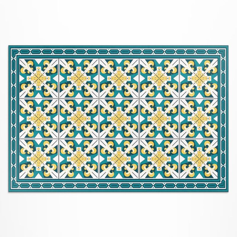 Zewnętrzny Dywan Winylowy Wallfluent 60x90 cm Geometryczne romby kolorowe kafelki 1 szt.