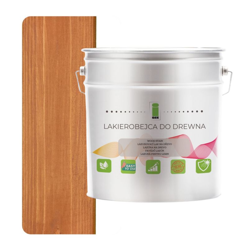 Lakierobejca do drewna I SEE teak hydrofobowa bezwonna satyna 3w1 5l d040 1 szt.