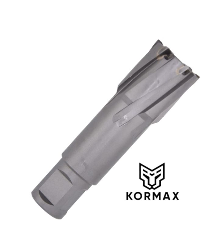 Frez trepanacyjny do metalu z węglika spiekanego Kormax 21x50mm z uchwytem Weldon - 1 szt.