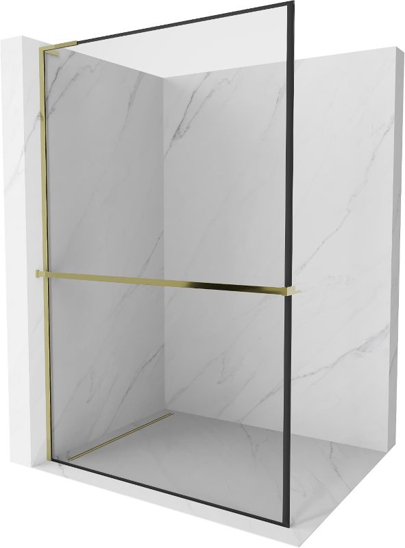 Ścianka prysznicowa walk-in Mexen Kioto+ L czarny złoty 70x200 cm 800-070-123-50-70 1 szt.