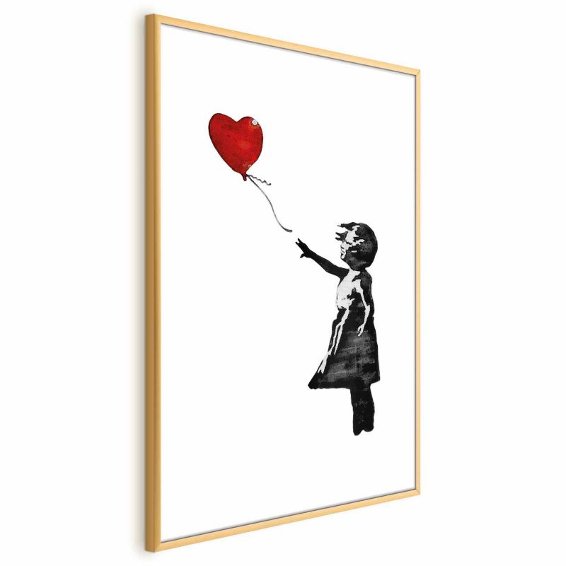 Plakat Artgeist Banksy: Dziewczynka 21x30 cm z ramą złotą 1 szt