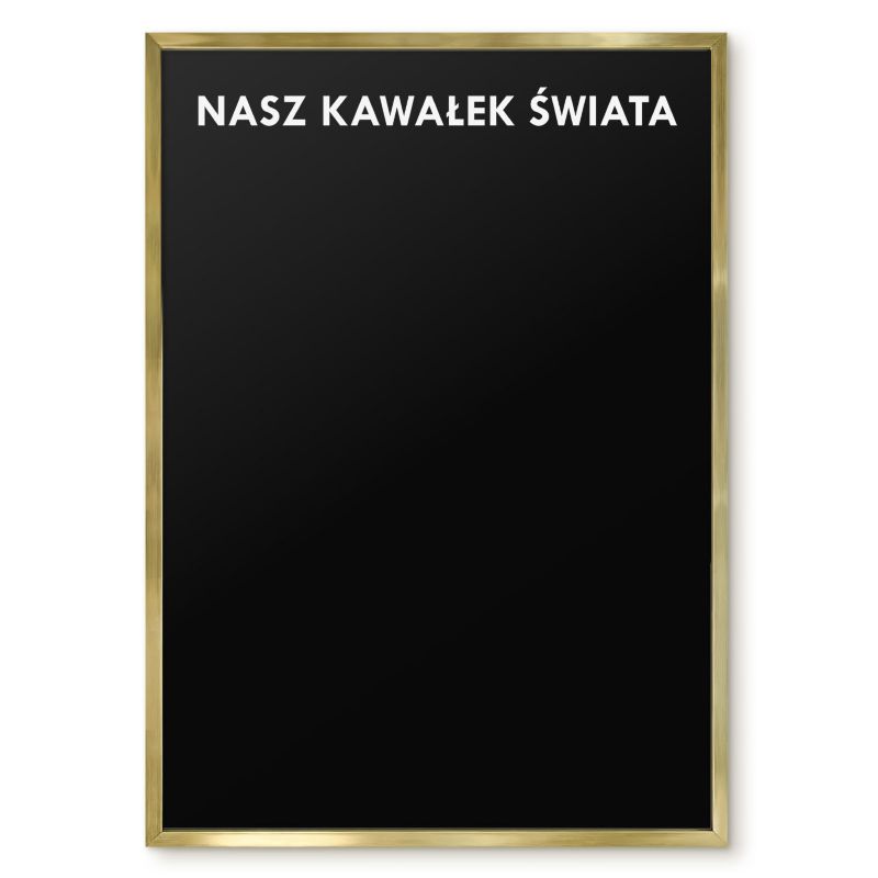 Tablica Magnetyczna W Ramie Tulup 50x70 cm Nasz kawałek świata 7 - Złota rama Do salonu, sypialni 1 szt.