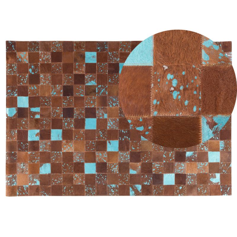 Dywan Aliaga Brązowy 140 x 200 cm Skóra naturalna 1 szt.