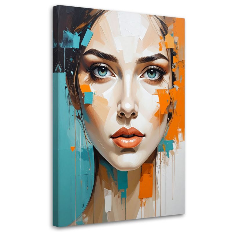 Obraz do salonu sypialni Feeby Kobieta Portret Abstrakcja Kolorowa 60x90cm 1szt