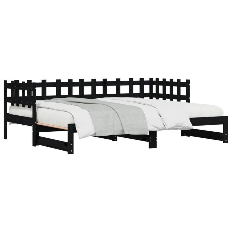 Łóżko drewniane WaszeMeble 80x200 cm rozsuwane czarne WM-840387 1 szt.