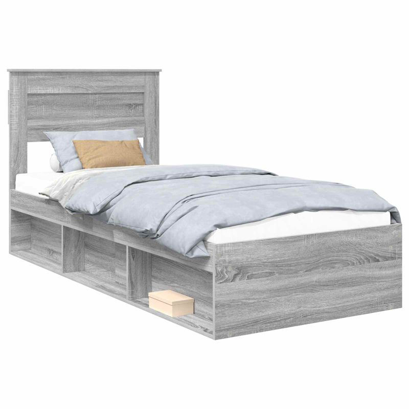 Łóżko Drewniane WaszeMeble 90x190 cm Szare WM-3409804 1 szt.