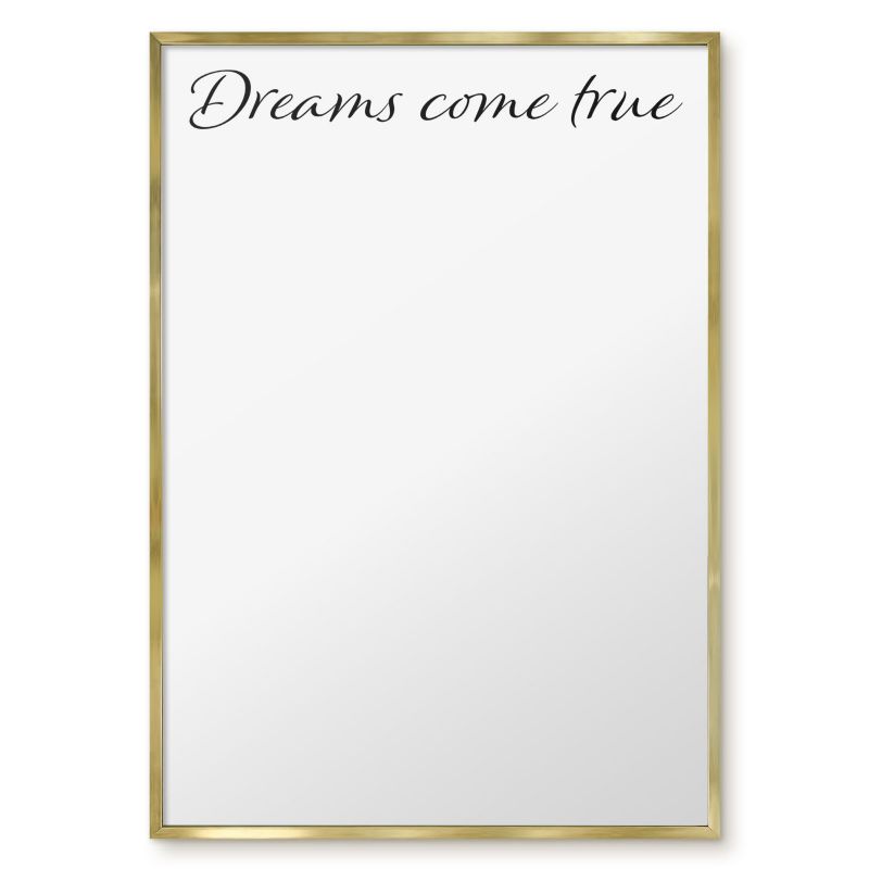 Tablica Magnetyczna Dekoracyjna Tulup 70x100 cm Dreams come true 4 - Złota rama Do salonu, sypialni 1 szt.