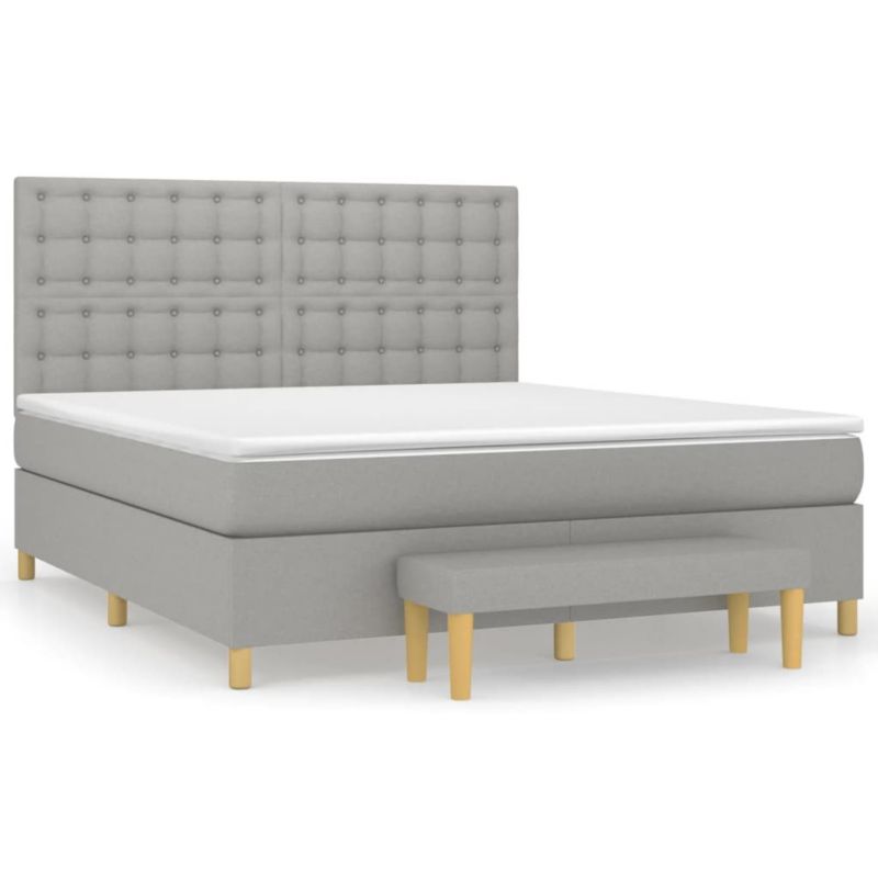 Łóżko kontynentalne WaszeMeble 180x200 cm jasnoszare WM-3137493 1 szt.
