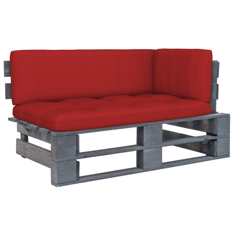 Sofa ogrodowa WaszeMeble z drewna szara z poduszkami WM-3066559 1 szt.