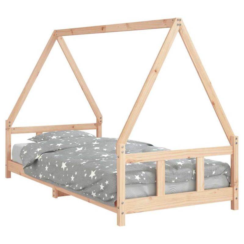 Łóżko Drewniane WaszeMeble 90x200 cm Brązowe WM-834453 1 szt.