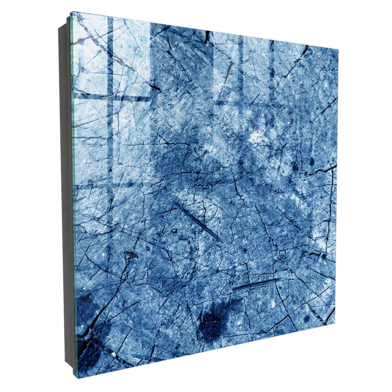Skrzynka Na Klucze Szkło Hartowane Tulup 30x30 cm Niebieska tekstura - Czarna - Otwierana na prawo 1 szt.