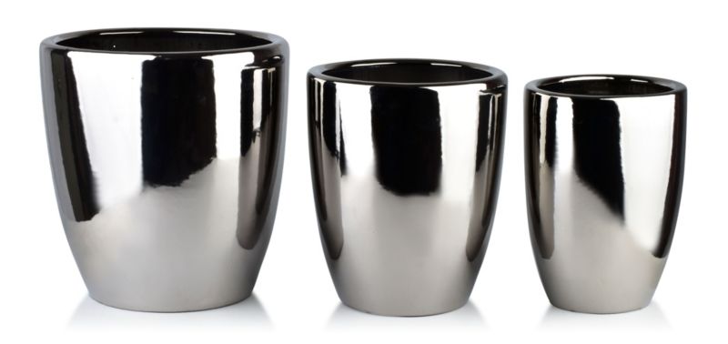 Osłonki ceramiczne MONDEX NEVA SILVER 39/32/26 cm srebrne 3 szt