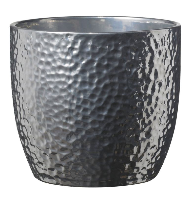 Osłonka doniczki Verve Boston srebrna 14 cm