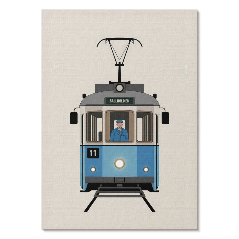 Nowoczesny Plakat na Płótnie Tulup 21x29,7 cm (A4) Nostalgiczny tramwaj Do salonu, biura, 1 szt.