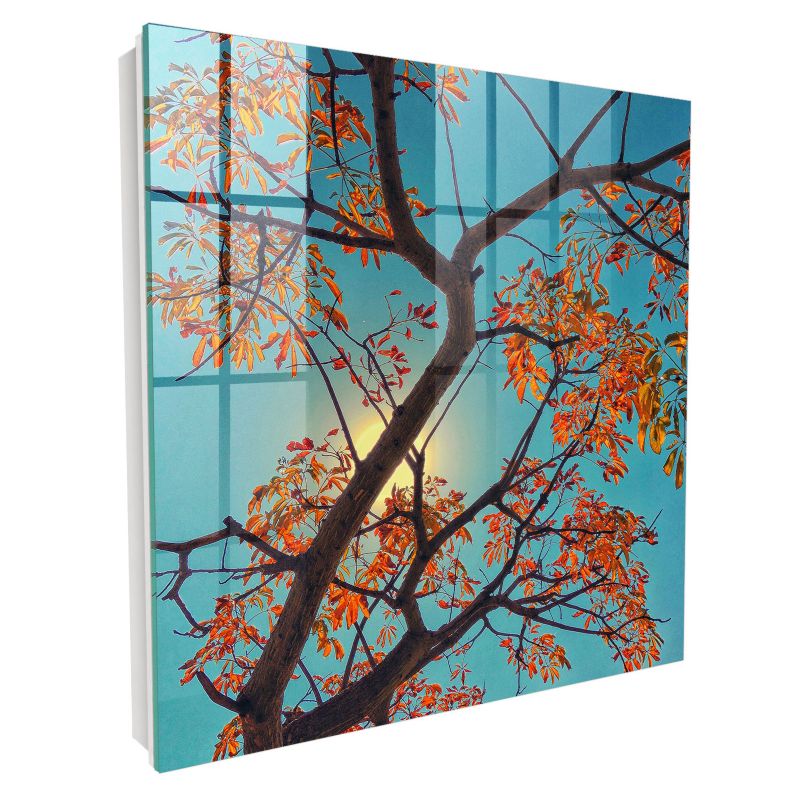Organizer Na Klucze Tulup 30x30 cm Drzewo jesienne - Biała - Otwierana na lewo 1 szt.