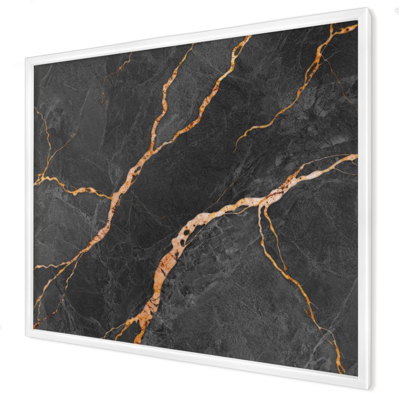Ozdobna tablica na magnesy Wallfluent 80x60 Marmurowe wstęgi w białej ramie 1szt