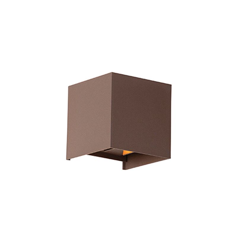 Nowoczesny lampa up & down do ogród Qazqa Edwin 10 brązowy led zintegrowana 6W zestawie Integrated led IP54 1 szt.