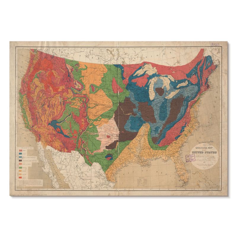 Plakat na Ścianę Tulup 84x59,4 cm (A1) Mapa geologiczna USA Do biura, przedpokoju, salonu 1 szt.