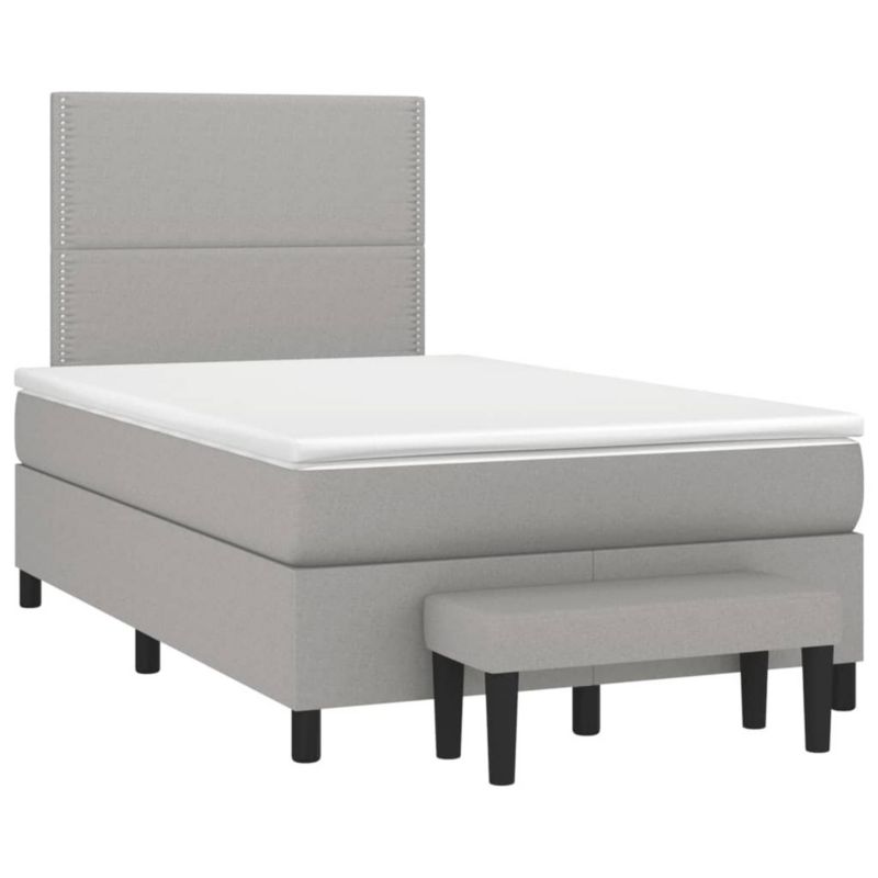 Łóżko kontynentalne WaszeMeble 120x190 cm jasnoszare WM-3270348 1 szt.