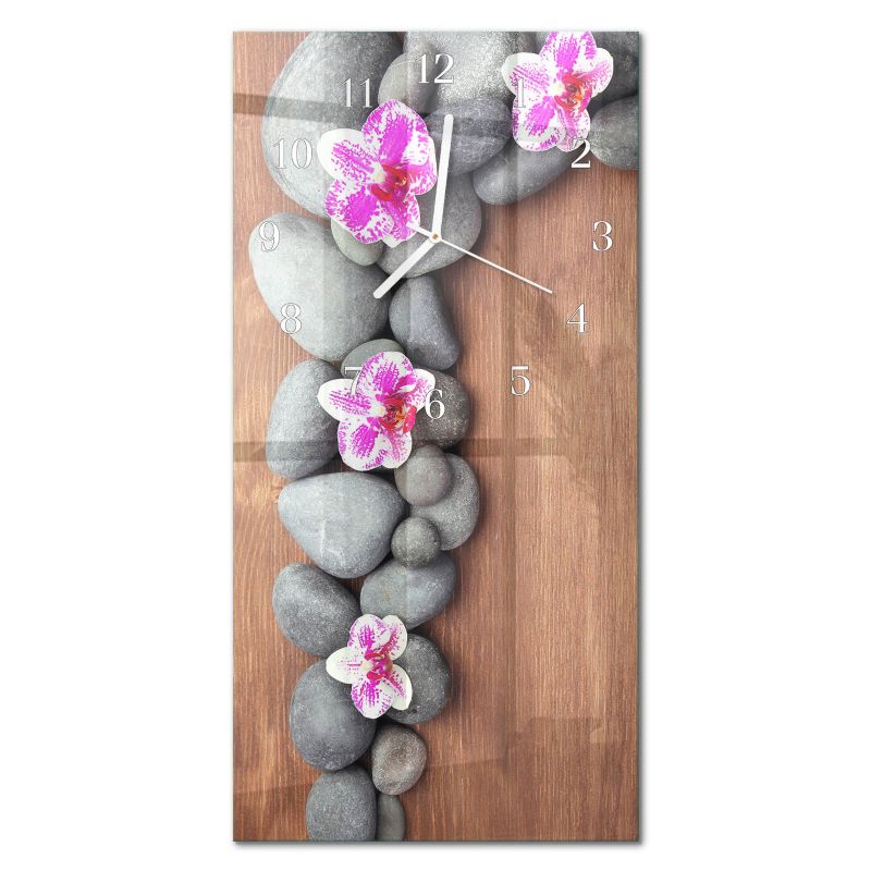 Zegar Ścienny Tulup 30x60 cm z Białymi Wskazówkami Kamienie Storczykowe 1 szt.