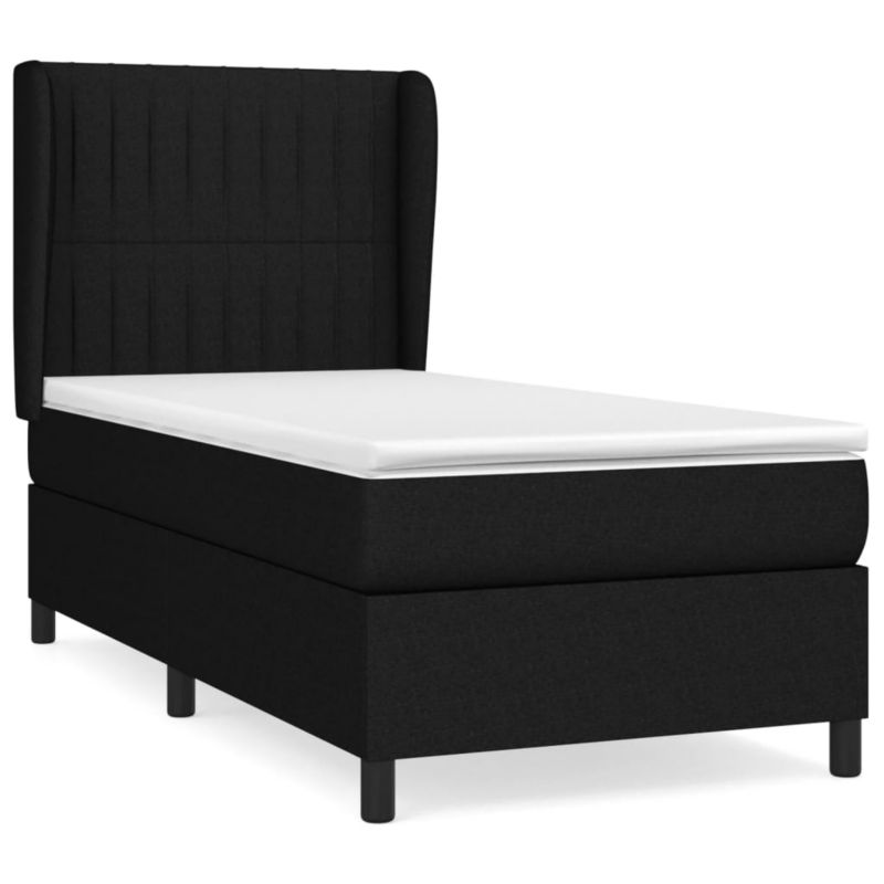 Łóżko z materacem WaszeMeble 80x200 cm Czarny tkanina WM-3128079 1 szt.