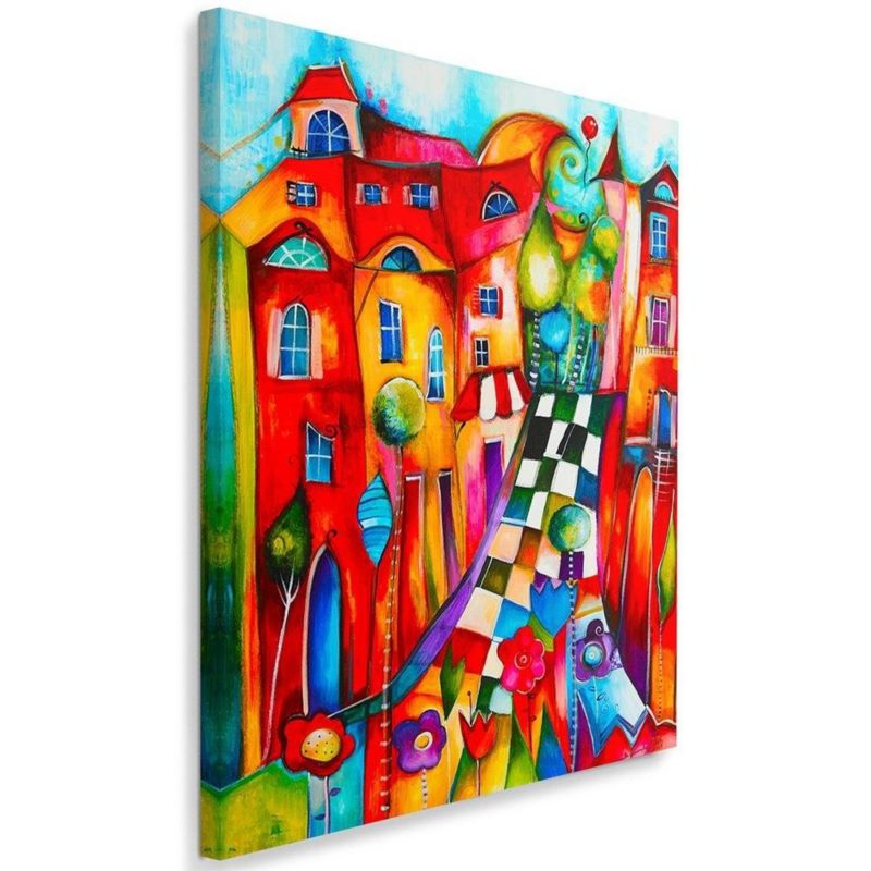 Obraz na płótnie Feeby Kolorowe miasteczko 60x90cm 1szt