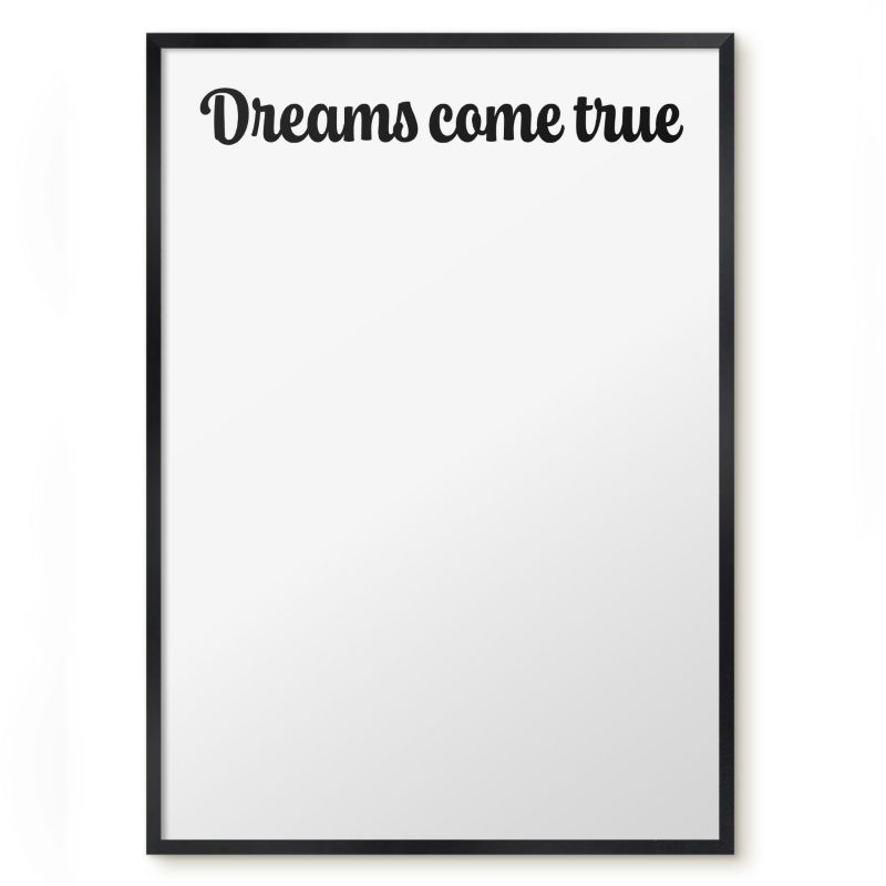 Tablica Magnetyczna Tulup 50x70 cm Dreams come true 1 - Czarna rama Do salonu, sypialni 1 szt.