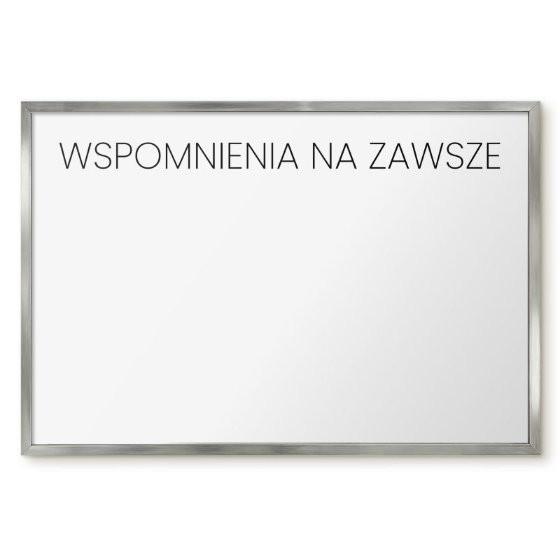 Tablica Do Magnesów Tulup 60x40 cm Wspomnienia na zawsze 3 - Srebrna rama Do salonu, sypialni 1 szt.