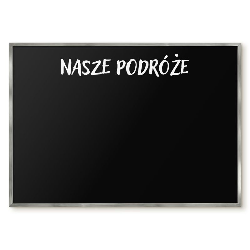 Tablica Magnetyczna Do Sypialni Tulup 100x70 cm Nasze podróże 5 - Srebrna rama Do salonu, sypialni 1 szt.