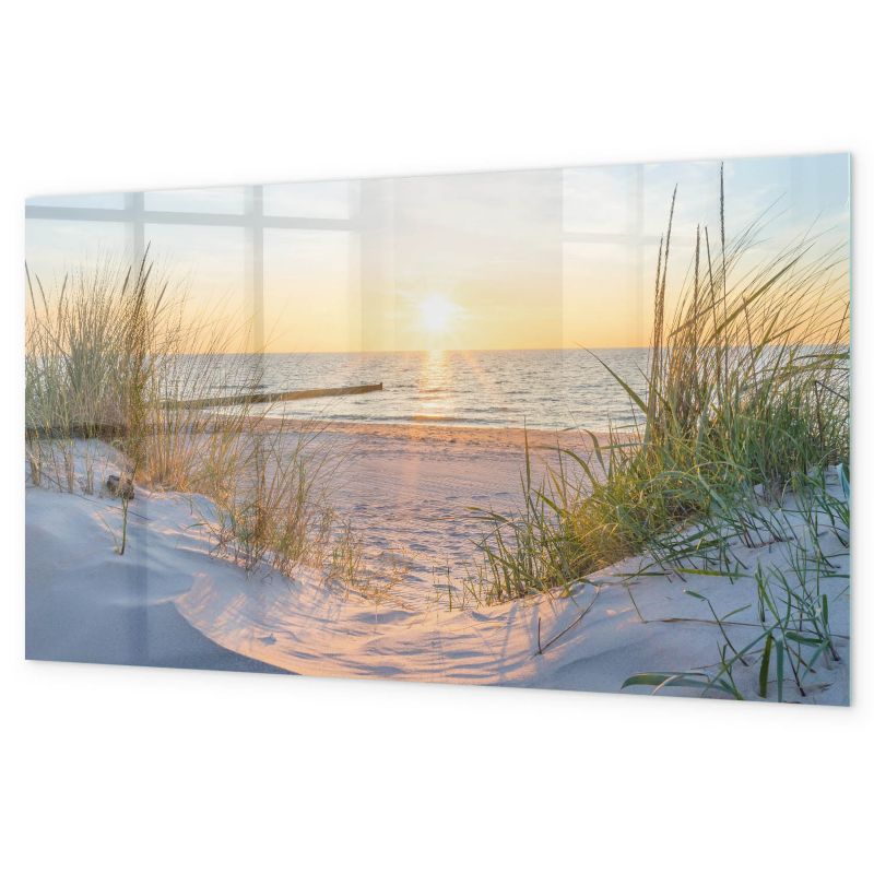 Tablica Magnetyczna Suchościeralna Tulup 120x60 cm Zachód słońca na plaży Na zdjęcia i notatk Czarny marker 1 kpl