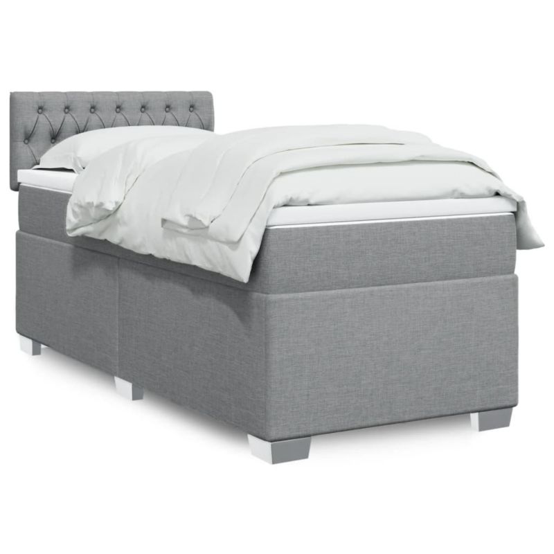 Łóżko kontynentalne WaszeMeble 100x200 cm jasnoszare WM-3285806 1 szt.
