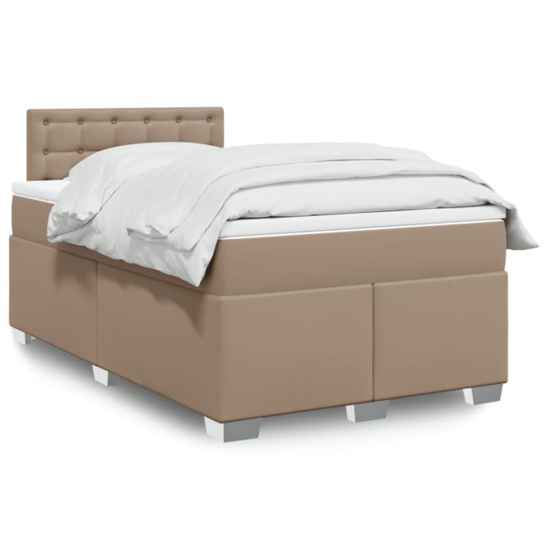 Łóżko z materacem WaszeMeble 120x200 cm Cappuccino ekoskóra z LED WM-3288415 1 szt.