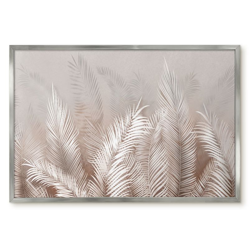Tablica Magnetyczna Do Salonu Tulup 60x40 cm Liście natura - Srebrna rama Do salonu, sypialni 1 szt.