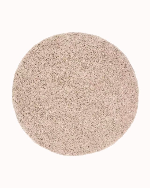 Dywan okrągły Shaggy 200x200cm Unito Beige Tre Mazovia - puszysty, wysokie runo, beżowy, 1szt.