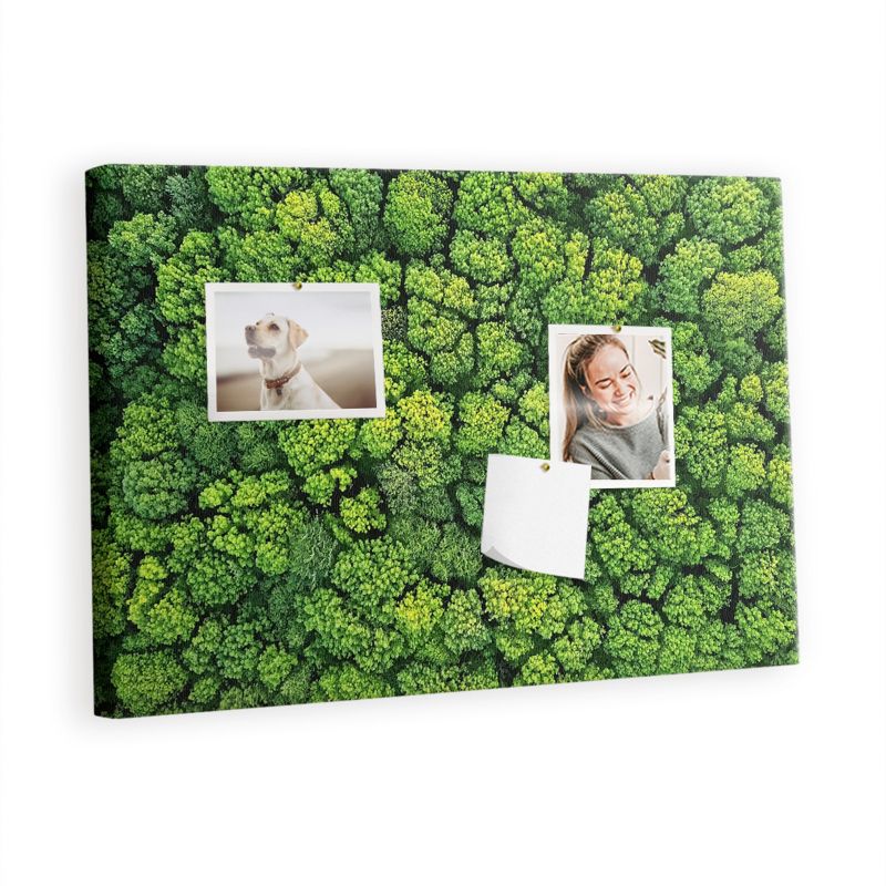 Tablica Korkowa Tulup 60x40 cm Las z lotu ptaka Obraz dekoracyjny ścienny Pinezki metaliczne 1 kpl