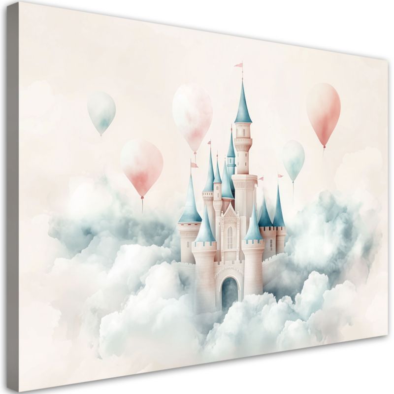 Obraz dziecięcy na ścianę Feeby Zamek z balonikami w chmurach 120x80cm 1szt